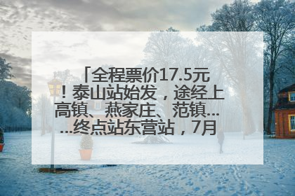 全程票价17.5元！泰山站始发，途经上高镇、燕家庄、范镇……终点站东营站，7月1日开通！