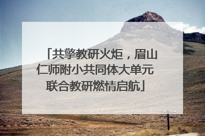 共擎教研火炬，眉山仁师附小共同体大单元联合教研燃情启航