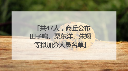 共47人，商丘公布田子鸣、栗东洋、朱翔等拟加分人员名单