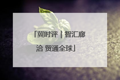 冀时评｜智汇廊洽 贸通全球