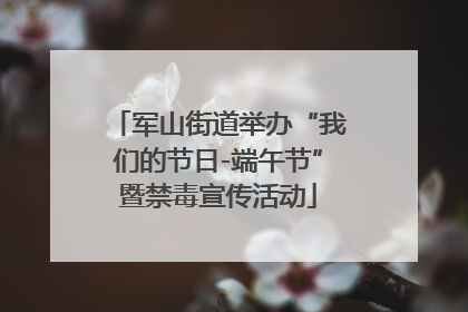 军山街道举办“我们的节日-端午节”暨禁毒宣传活动
