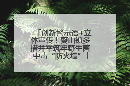 创新警示语+立体宣传！葵山镇多措并举筑牢野生菌中毒“防火墙”