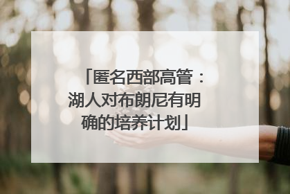 匿名西部高管：湖人对布朗尼有明确的培养计划