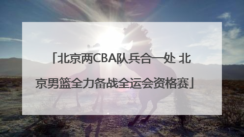 北京两CBA队兵合一处 北京男篮全力备战全运会资格赛