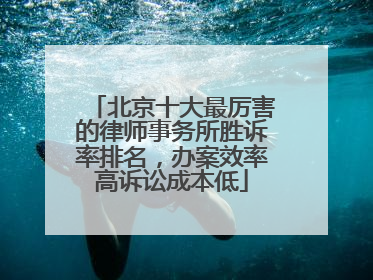 北京十大最厉害的律师事务所胜诉率排名，办案效率高诉讼成本低