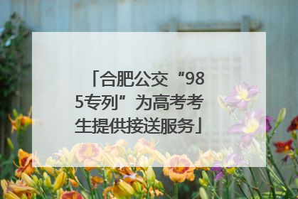 合肥公交“985专列”为高考考生提供接送服务