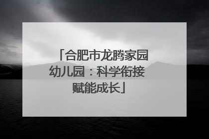 合肥市龙腾家园幼儿园：科学衔接 赋能成长