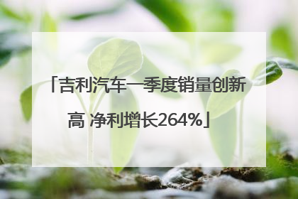 吉利汽车一季度销量创新高 净利增长264%