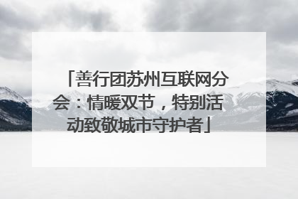 善行团苏州互联网分会：情暖双节，特别活动致敬城市守护者