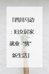 四川马边：妇女居家就业“绣”新生活