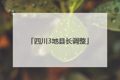四川3地县长调整