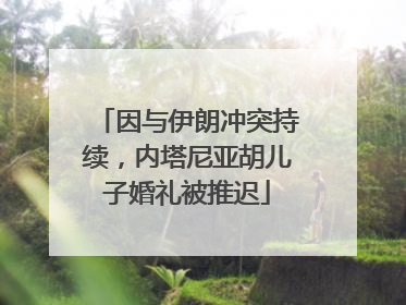 因与伊朗冲突持续，内塔尼亚胡儿子婚礼被推迟