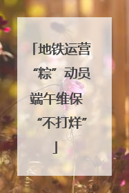 地铁运营“粽”动员 端午维保“不打烊”