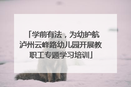 学前有法，为幼护航 泸州云峰路幼儿园开展教职工专题学习培训