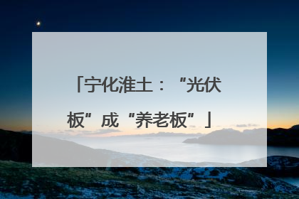 宁化淮土：“光伏板”成“养老板”