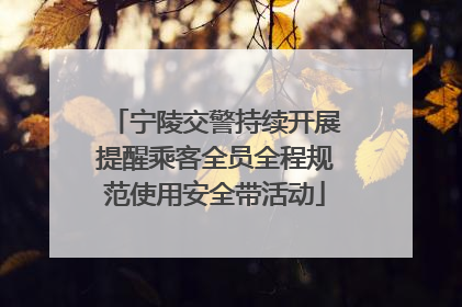 宁陵交警持续开展提醒乘客全员全程规范使用安全带活动