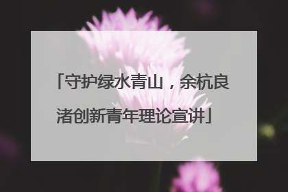 守护绿水青山，余杭良渚创新青年理论宣讲