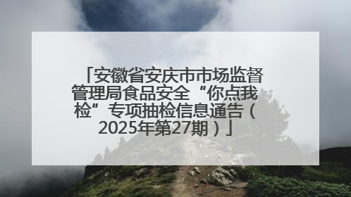 安徽省安庆市市场监督管理局食品安全“你点我检”专项抽检信息通告（2025年第27期）