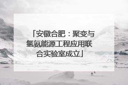 安徽合肥：聚变与氢氨能源工程应用联合实验室成立