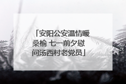 安阳公安温情暖桑榆 七一前夕慰问汤西村老党员