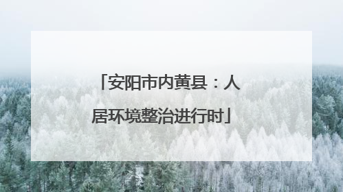 安阳市内黄县：人居环境整治进行时