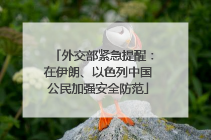 外交部紧急提醒：在伊朗、以色列中国公民加强安全防范