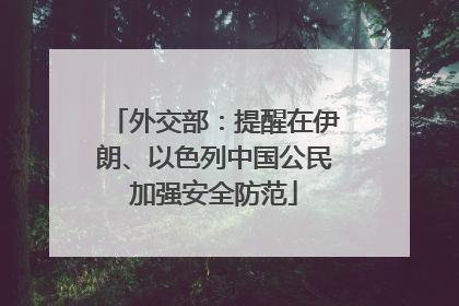 外交部：提醒在伊朗、以色列中国公民加强安全防范