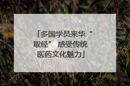 多国学员来华“取经” 感受传统医药文化魅力