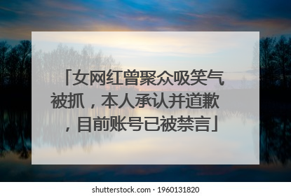 女网红曾聚众吸笑气被抓，本人承认并道歉，目前账号已被禁言