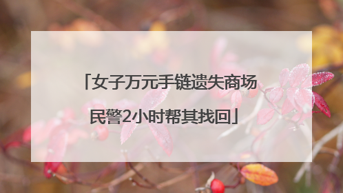 女子万元手链遗失商场 民警2小时帮其找回