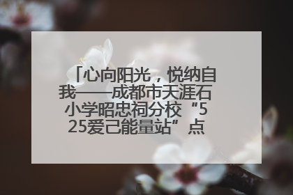 心向阳光，悦纳自我——成都市天涯石小学昭忠祠分校“525爱己能量站”点亮孩子心灵之旅