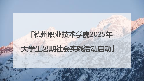 德州职业技术学院2025年大学生暑期社会实践活动启动