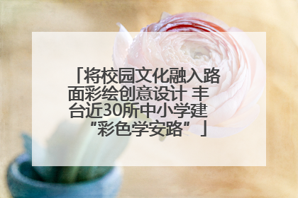 将校园文化融入路面彩绘创意设计 丰台近30所中小学建“彩色学安路”