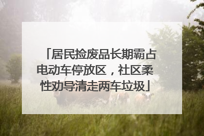 居民捡废品长期霸占电动车停放区，社区柔性劝导清走两车垃圾