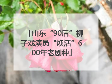山东“90后”柳子戏演员“焕活”600年老剧种
