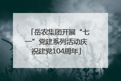 岳农集团开展“七一”党建系列活动庆祝建党104周年