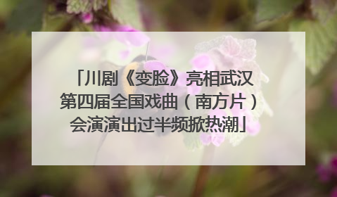 川剧《变脸》亮相武汉 第四届全国戏曲（南方片）会演演出过半频掀热潮