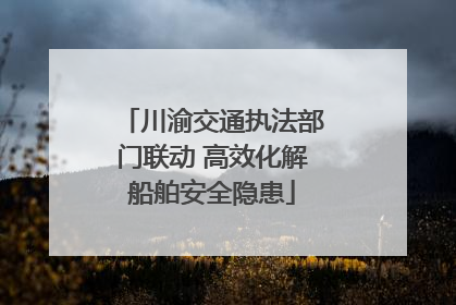 川渝交通执法部门联动 高效化解船舶安全隐患