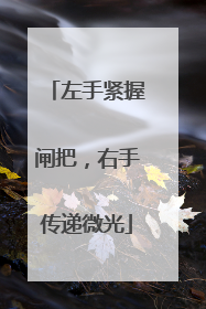 左手紧握闸把，右手传递微光