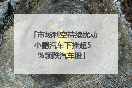 市场利空持续扰动 小鹏汽车下挫超5%领跌汽车股