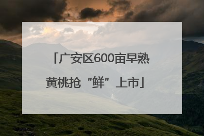 广安区600亩早熟黄桃抢“鲜”上市