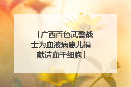 广西百色武警战士为血液病患儿捐献造血干细胞