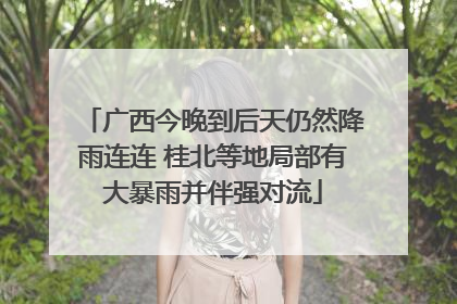 广西今晚到后天仍然降雨连连 桂北等地局部有大暴雨并伴强对流