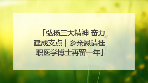 弘扬三大精神 奋力建成支点｜乡亲恳请挂职医学博士再留一年