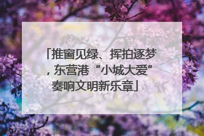 推窗见绿、挥拍逐梦，东营港“小城大爱”奏响文明新乐章