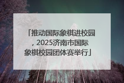 推动国际象棋进校园，2025济南市国际象棋校园团体赛举行