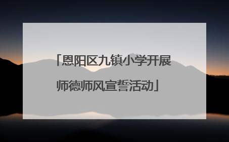 恩阳区九镇小学开展师德师风宣誓活动