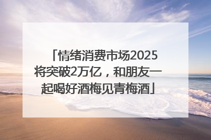 情绪消费市场2025将突破2万亿，和朋友一起喝好酒梅见青梅酒