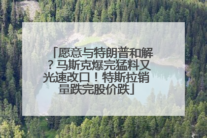 愿意与特朗普和解？马斯克爆完猛料又光速改口！特斯拉销量跌完股价跌
