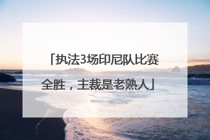 执法3场印尼队比赛全胜，主裁是老熟人